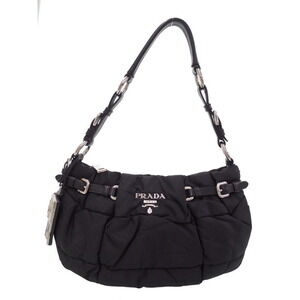 Prada Black Tessuto Gaufre Quilted Shoulder Bag